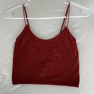 Bozzolo Burgundy Spaghetti Strap Crop Top